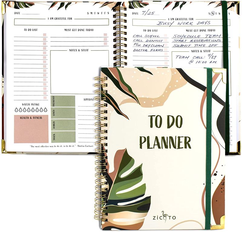 ZICOTO Vereinfachtes Aufgabenlisten-Planer-Notizbuch