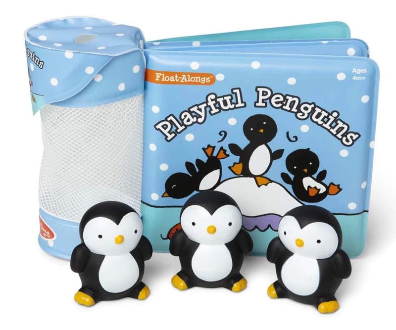 Melissa & Doug Float-Alongs: Verspielte Pinguine, wasserfestes Buch und schimmelfreies Pinguin-Spielzeug für Ba...