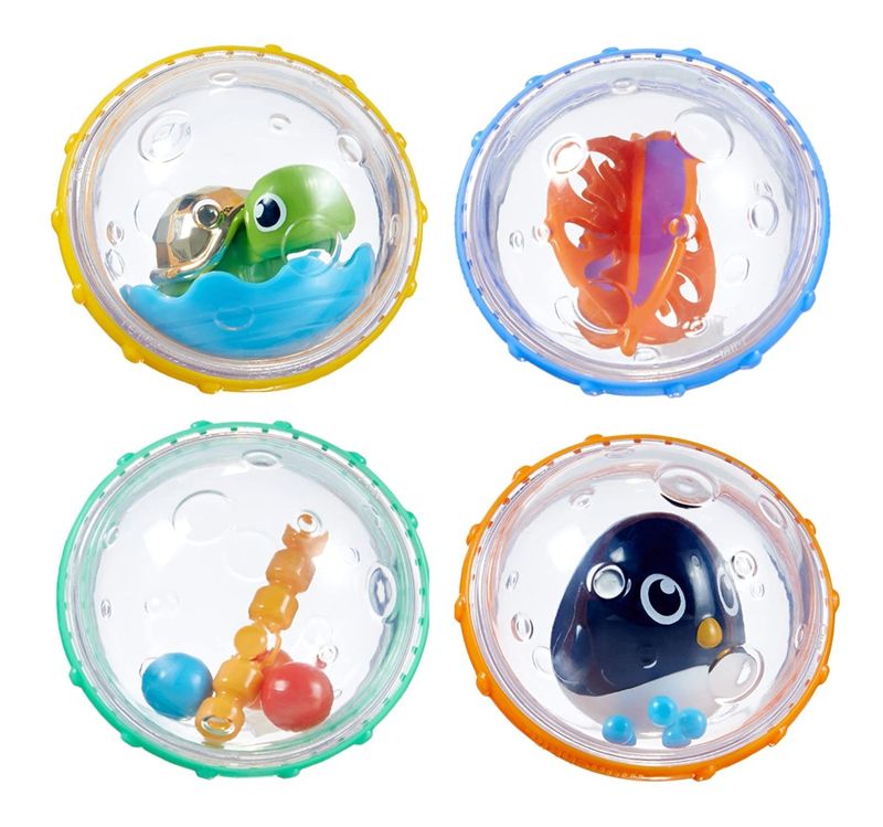 Munchkin Float and Play Bubbles, 4er-Set, schimmelfreies Baby-Badespielzeug