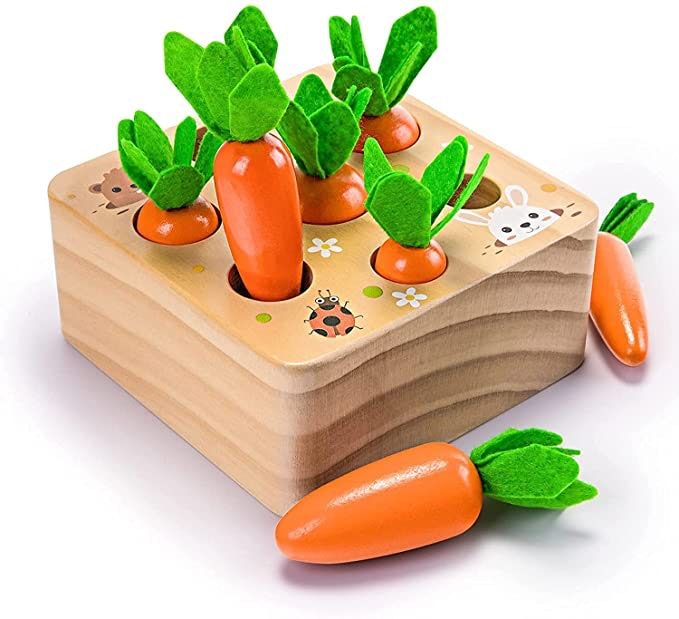 Ancaixin Karotten-Ernte-Holzspiel zum Sortieren und Zählen