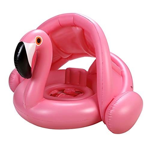 iefoah Flamingo Baby Pool Float mit Baldachin